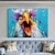 levne Zvířecí malby-ručně malované zářivé abstraktní pop art eagle malba na plátno odvážné kontrastní barvy texturované zvířecí malba vzhled abstraktní hravý energický obraz moderní výzdoba statku pro obývací pokoj