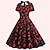 זול תחפושות מהעולם הישן-רטרו\וינטאג&#039; שנות ה-50 רוקאבילי שמלות שמלה מקוונת שמלת נדנדה בגדי ריקוד נשים פירות האלווין (ליל כל הקדושים) לבוש יומיומי שמלה