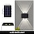 olcso Kültéri falilámpák-2db napelemes fali lámpa 4/6 led felső és alsó lámpákkal, udvari kerítés, lépcsőház, kerti dekorációs lámpák