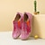 abordables Chaussures à imprimé graphique-Femme Basket Ballerines Slip-Ons Imprimer des chaussures Baskets à enfiler du quotidien Vacances Voyage Cachemire 3D Dégradé de couleur Talon Plat Vacances Décontractées Confort Toile Mocassins Rose
