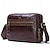 cheap Men&#039;s Bags-Men&#039;s Crossbody Bag Messenger Bag Leather Cowhide Office Daily Holiday Zipper Large Capacity Waterproof Durable Solid Color Brown