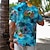 Недорогие мужские гавайские рубашки с отворотом-Ананас тропический Отпуск Гавайский Курортный стиль Муж. Рубашка на открытом воздухе Отпуск Пляж Лето Отложной С короткими рукавами Желтый Насыщенный синий Синий S M L Рубашка
