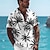 preiswerte Hawaiihemden mit Revers für Herren-Palme Urlaub Hawaiianisch Herren Hemd Outdoor Hawaiianisch Festtage Sommer Umlegekragen Kurzarm Schwarz Blau S M L Hemd