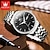 levne Mechanické hodinky-nové hodinky značky olevs olevs světelný kalendář týdenní displej mechanické hodinky jednoduchý ocelový pásek pánské hodinky business voděodolné pánské náramkové hodinky