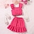 cheap Sets-2 Pieces Kids Girls&#039; Solid Color Dress Suits Set Sleeveless Fashion School 7-13 Years Summer Black White Pink