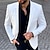 cheap Men&#039;s Blazers-Men&#039;s Cocktail Attire Blazer Business Cocktail Party Wedding Party Fashion Casual Spring &amp;  Fall Polyester Plain Button Pocket Casual / Daily Single Breasted Blazer White khaki