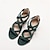 abordables Block Heels-Femme Chaussures à Talons Sandales Chaussures romaines Talons à brides croisées Soirée Saint Valentin du quotidien Découper Talon bloc Bout ouvert Elégant Rétro Vintage Minimalisme Cuir microbien