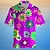 voordelige Hawaiiaanse reversoverhemden voor heren-Bloemig Vakantie Hawaii Voor heren Overhemd Buiten Hawaii Feestdagen Zomer Strijkijzer Korte mouw Geel Blauw Paars S M L Overhemd