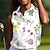 abordables Ropa de golf femenina-Mujer Camisas de polo Camiseta de golf Polo con botones Amarillo Claro Azul y blanco Rosado morado Sin Mangas Ropa de golf ropa de golf A Lunares Ropa de golf para damas Ropa Trajes Ropa Ropa