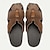 ieftine Sandale Bărbați-Bărbați Sandale Papuci Sandale plate Piele Respirabil Comfortabil Anti-Alunecare Dantelat Roșu Vin Negru Maro