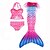 abordables Maillot de bain sirène-maillot de bain enfant fille bikini géométrique actif maillots de bain 3-10 ans été violet