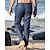 ieftine pantaloni de in-Bărbați Pantaloni de in Pantaloni Pantaloni de vară Pantaloni de plajă Buzunar Cordon Talie elastică Simplu Confort Respirabil Zilnic Concediu Vacanță Hawaiană Boho Bleumarin