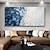 levne Abstraktní malby-ručně malované abstraktní modrá krajina nástěnné umění originální geometrický bytový dekor olejomalba minimalistický plátno textura malba personalizovaný dárek bez rámu