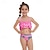 Недорогие Плавательные костюмы-Детские купальники для девочек, купальные костюмы с принтом на открытом воздухе, От 2 до 12 лет, летние, оранжевого цвета, розового цвета