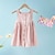 preiswerte Kinder&quot;-Sommermädchenkleid, einfarbiges, plissiertes, ärmelloses Kinderprinzessinkleid aus Baumwolle mit niedlichen Cartoon-Haarnadeln