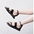 זול נעלים שטוחות לנשים-בגדי ריקוד נשים סנדלים שטוחות סנדלי פלטפורמה מידות גדולות יומי אבזם שטוח עקב נמוך בוהן עגולה יום יומי נוחות PU רצועת קרסול שחור