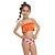 abordables Ropa de baño-Traje de baño para niñas, trajes de baño con estampado para exteriores, 2-12 años, verano, color naranja, rosa