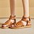 cheap Women&#039;s Sandals-Women&#039;s Sandals Flats Platform Sandals Plus Size Daily Buckle Flat Heel Low Heel Round Toe Casual Comfort PU Ankle Strap Light Brown Black