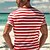 baratos camisetas básicas-Homens Camiseta T-shirt Manga Curta Gola Redonda Verão Listrado Moda Designer Básico Bolso frontal Férias Rua Para Noite Preto Vermelho Azul Marinha Top Tee para Homens