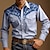 economico camicie western da uomo-Floreale Vintage stile western Per uomo Camicia Camicia occidentale Esterno Strada Casual / quotidiano Autunno inverno Collo ripiegabile Manica lunga Nero Blu Marrone S M L Camicia