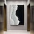abordables Peintures paysages-peint à la main en noir et blanc 3d peinture océan noir texturé art mural peinture abstraite sur toile pour les nouveaux cadeaux de maison art moderne prêt à accrocher