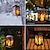 economico Illuminazione esterna da parete-lanterna appesa solare esterna in pvc ip65 impermeabile led tremolante candela senza fiamma luci decorative per giardino cortile patio prato decorazione lampada 1x