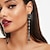 cheap Earrings-Women&#039;s Hoop Earrings Long Precious Stylish Simple Imitation Diamond Earrings Jewelry Black For Wedding Party 1 Pair