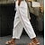 رخيصةأون سراويل تحتية قصيرة للنساء-نسائي سراويل خليط كتان / قطن جيوب جانبية مقصوص Ankle-length أبيض للربيع والصيف