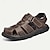 cheap Men&#039;s Sandals-Men&#039;s Sandals Sporty Sandals Fishermen sandals Outdoor Hiking Sandals Leather Italian Full-Grain Cowhide Breathable Comfortable Slip Resistant Lace-up Light Brown Dark Brown Black