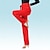 baratos Roupa de Dança Latina-Dança Latina Dança de Salão Calças Fitas e Laços Botões Cor Pura Mulheres Espetáculo Treino Alto Elastano