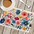 abordables Plaidemats &amp; Coasters &amp; Trivets-Ropa de cama manteles individuales para mesa de comedor acuarela pintura floral impermeable a prueba de aceite y aislados manteles para mesa de comedor para el hogar resistentes al calor impermeables