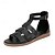 abordables Sandales femme-Femme Sandales Chaussures romaines Sandales de pêcheur du quotidien Vacances Talon Plat Bout ouvert Elégant Polyuréthane Mocassins Lanière de cheville Noir Blanche Marron