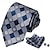 cheap Historical &amp; Vintage Costumes-Classic Ties for Men Set Formal Pocket Square Cufflink Check Plaid 1920s Great Gatsby Gentleman Accessories Set