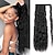 cheap Ponytails-Corn Wave Ponytail Extension Wrap Around Long Curly Wavy Pony Tail Extension Synthetic Black Ponytails Hairpiece for Women Girls