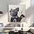 ieftine Picturi cu Animale-pictură abstractă în ulei de buldog francez pe pânză pictura pictată manuală amuzantă pentru animale de companie pictură modernă opere de artă pentru living decor de perete modern drăguț pictură de