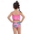 voordelige Zwemkleding-zwemkleding voor kinderen, meisjes, badpakken met buitenprint, 2-12 jaar, zomer oranje kleur roze