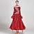 cheap Ballroom Dancewear-Ballroom Dance Dress Rhinestone Tulle Women&#039;s Performance Long Sleeve Polyester