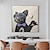 levne Zvířecí malby-abstraktní francouzský buldoček olejomalba na plátně ručně malovaná legrační malba pro domácí mazlíčky moderní umělecká díla malba na stěnu obývacího pokoje moderní roztomilý pes nástěnná malba do