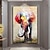abordables Peintures animaux-Fait à la main Peinture à l&#039;huile Hang-peint Peint à la main Verticale Animaux Bande dessinée Moderne Rideau (sans cadre)