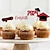 olcso Esemény- és party kellékek-16db ballagási party tortalapok papír cupcake zászlók habarcs mintával - dekoratív díszítőelemek ünnepi desszertekhez