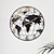 voordelige Muuraccenten-grote wandklok wereldkaart modern mute eenvoudig rond ijzeren design woonkamer gang decoratie elektronische klok 60 80 cm