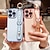cheap iPhone Cases-Phone Case For iPhone 15 Pro Max Plus iPhone 14 13 12 11 Pro Max Plus Back Cover with Stand Holder Support Wireless Charging with Wrist Strap Heart TPU Plating