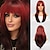cheap Synthetic Trendy Wigs-Synthetic Wig Straight Neat Bang Wig 22 inch Black / Burgundy Synthetic Hair Women&#039;s Multi-color Mixed Color
