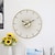 abordables Décorations murales-Horloge de salon en fer forgé doré, horloge murale créative minimaliste nordique, décoration de luxe européenne pour chambre à coucher, 24 pouces