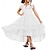 tanie Sukienki imprezowe-Dziewczęca koronkowa boho sukienka dla dziewczynki z kwiatami, rękawami z falbankami, sukienki wizytowe w kształcie litery A na wesele w wieku 6-12 lat
