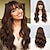cheap Synthetic Trendy Wigs-Synthetic Wig Natural Wave Neat Bang Wig 24 inch sepia Synthetic Hair Women&#039;s Brown