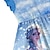 voordelige Jurken-Meisjes 3D Prinses Jurk met ruches Blauw Mouwloos 3D-afdrukken Zomer Dagelijks leuke Style Zoet Kinderen 3-12 jaar Feestjurk Casual jurk Tot de knie Polyester Normale pasvorm