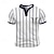 halpa miesten henley t-paita-Kuvitettu Raita Baseball Muoti Klassinen Vapaa-aika Miesten 3D-tulostus T-paita Henley-paita Urheilu ja ulkoilu Pyhäpäivä Bile T-paita Valkoinen 1 Valkoinen 2 Lyhythihainen Henley Paita Kevät kesä
