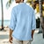 tanie Koszule bawełniane i lniane-Męskie Koszula lniana koszula Koszula Guayabera Koszula Popover Letnia koszula Koszula plażowa Niebieski Długi rękaw Równina Kołnierz Wiosna i lato Codzienny Hawajskie Odzież