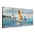 abordables Peintures paysages-Peinture à l&#039;huile faite à la main sur toile, décoration murale abstraite, océan, voilier, paysage de voile pour la décoration intérieure, peinture roulée sans cadre, non étirée